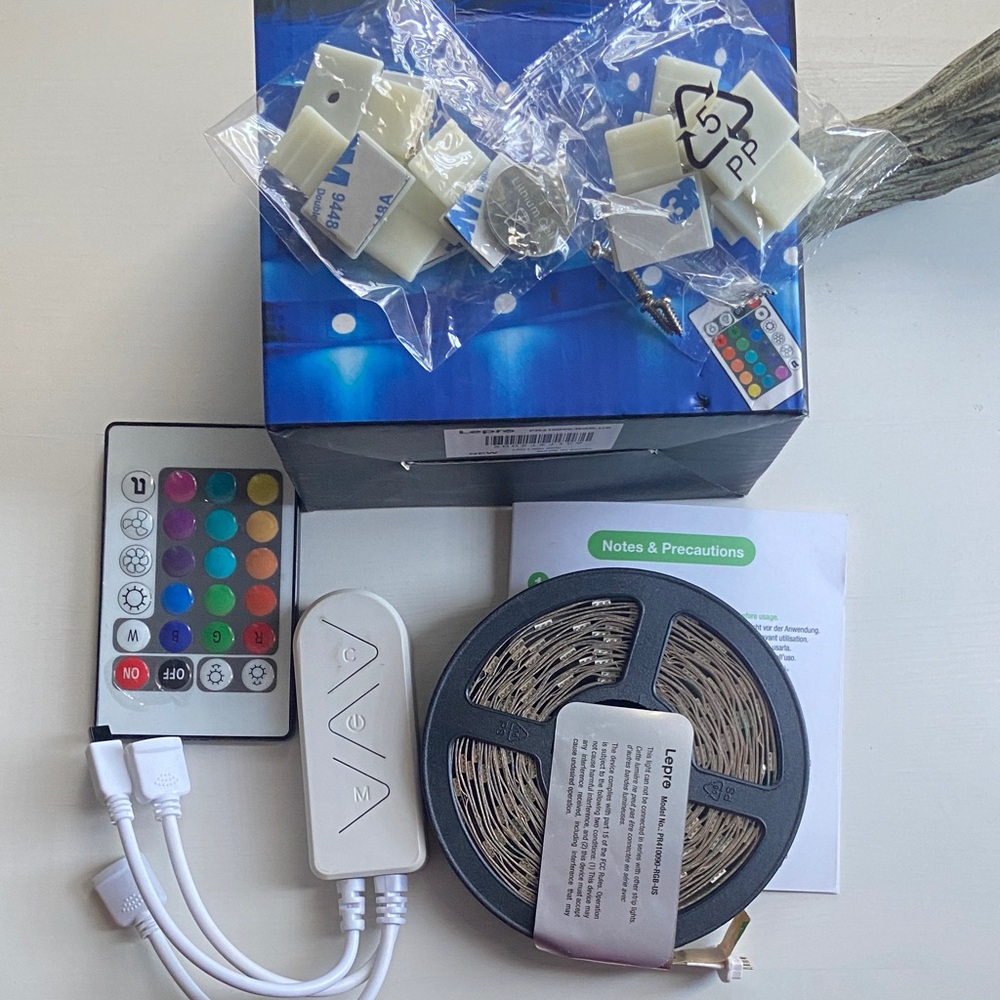 🌈Color-Changing LED Strip Light Kit w/ Remote Control ✨ Perfect for Room Decor